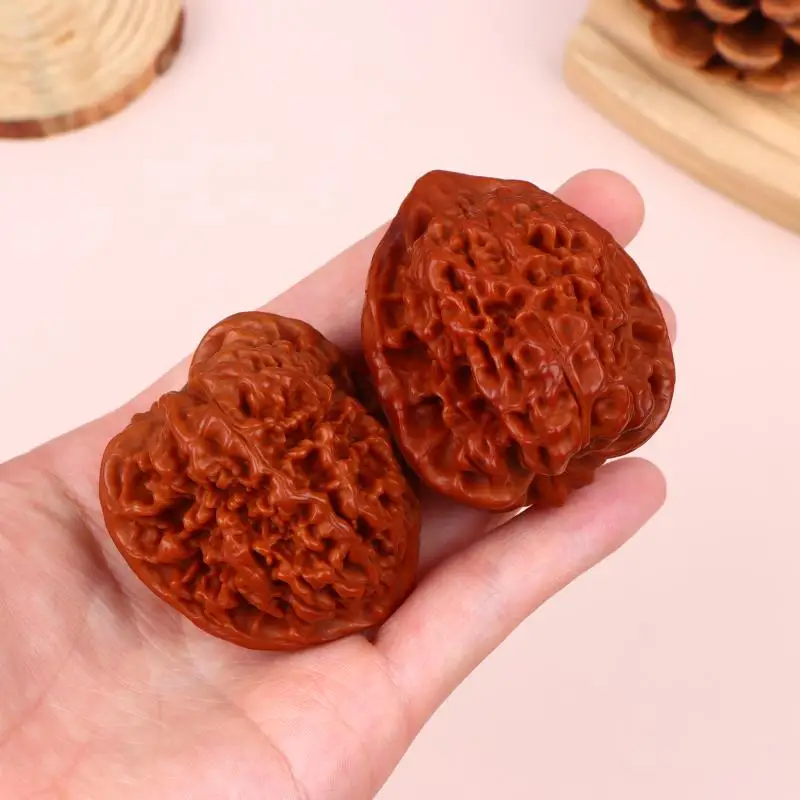 2/4/10PCS Wenwan Walnuts Walnut King Official Hat Four-Tier Kirin Pattern Lion Head Unique Art Sculpture for Study Room Decor