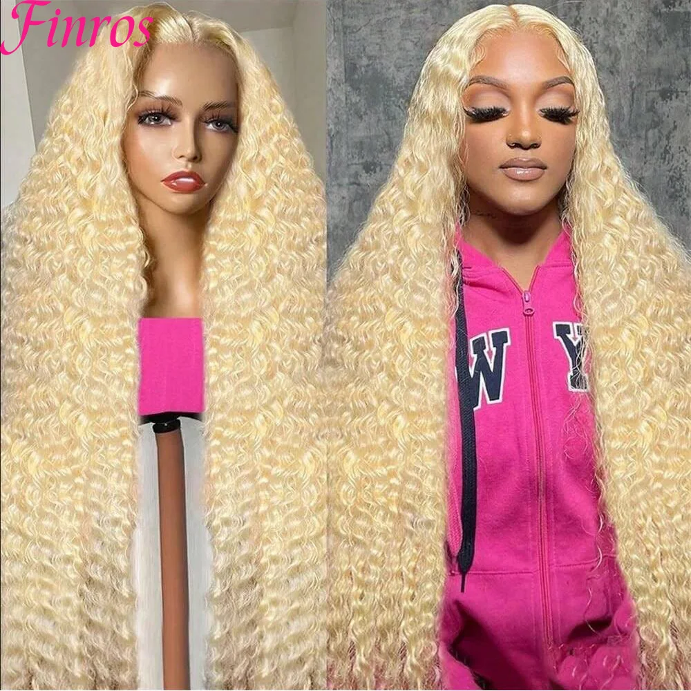 

Кудрявый парик 613 HD Lace Frontal 13x6 из 100% натуральных окрашенных волос, глубокая волна, 38 дюймов, для женщин