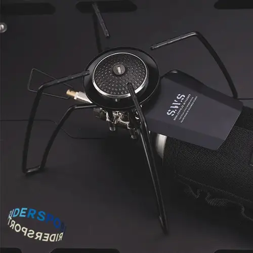 Imagen 1 del producto Estufa de araña WELLHIKE, estufa de tarjeta plegable de araña negra, vajilla de Camping, utensilios de cocina para acampar, estufa de barbacoa, estufa de Gas