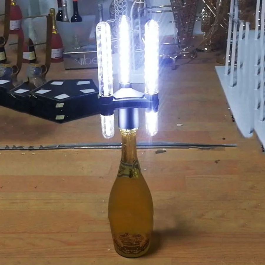 Three Head LED Stobr Baton Party Bar Sparkler Light VIP Wine Champagne Bottle Service Light Rechargeable LED Bottle Topper Lamp