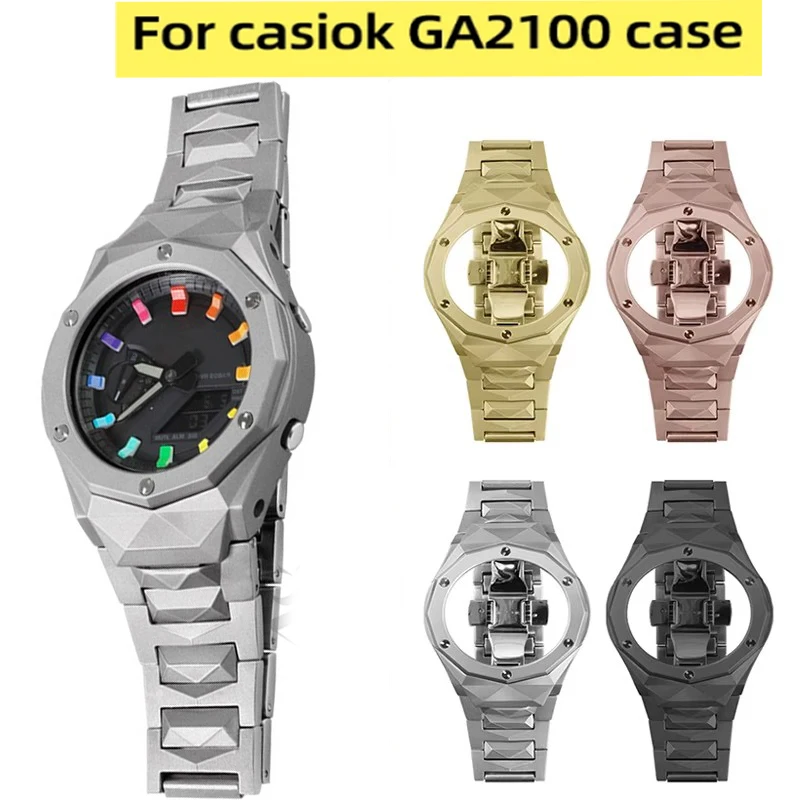 

Для Casio G-SHOCK Farmhouse дуб GA-2100 ga-b2100 ga-2110 металлический корпус безель ремешок для часов из нержавеющей стали мужской ремешок для часов аксессуары