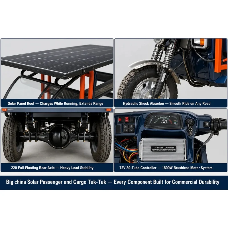 Panel 1800W 72V Passenger Cargo Dual Use 220 Full Floating Axle Hydraulic Shock OEM Factory Direct CE