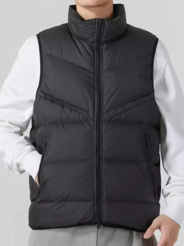 

Men's down Vest Thickened Lightweight Jacket Stand Collar Sleeveless Outerwear Minimalist Fashion Urban Style Polyester Fiber