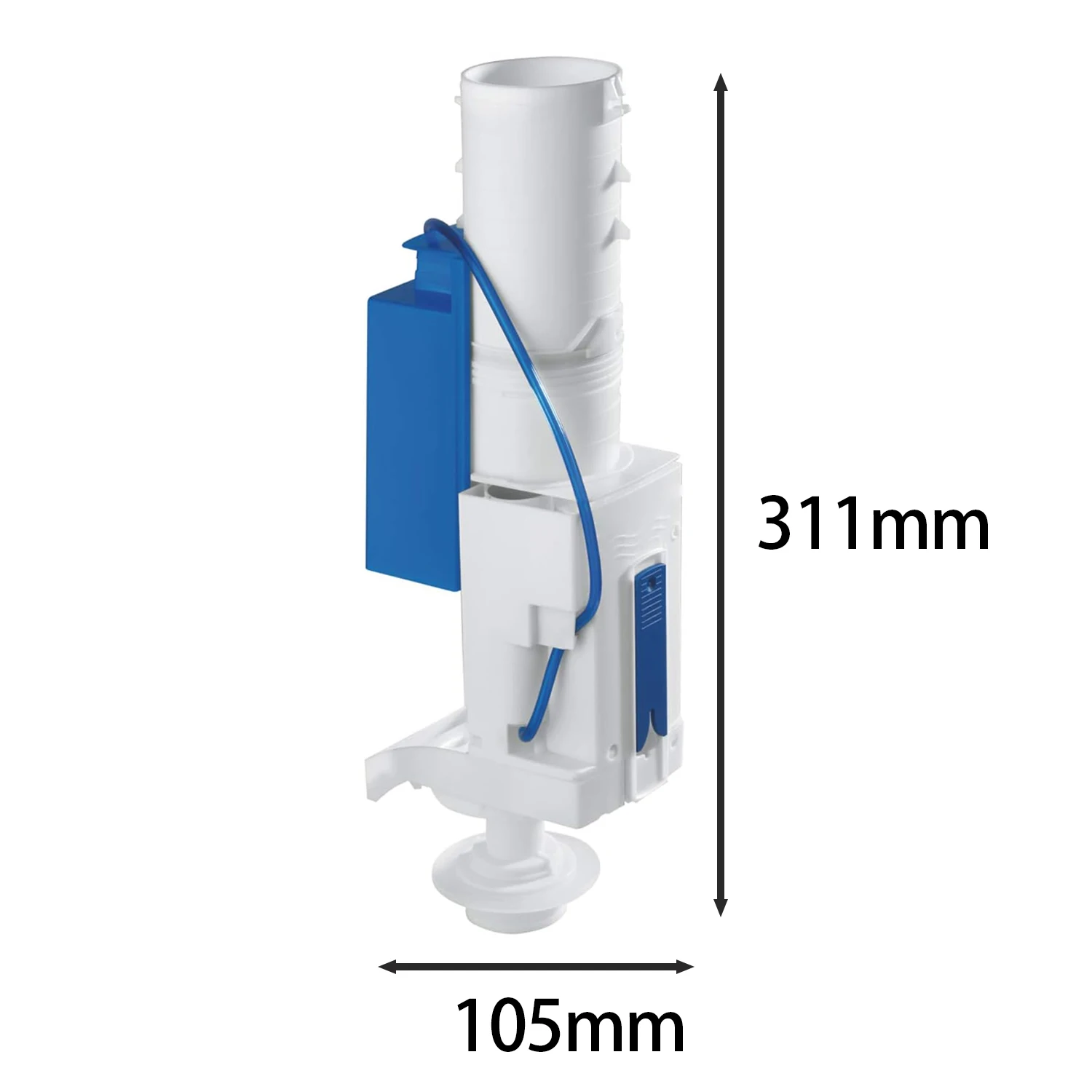 

Dual Toilet Flush Valve One-Piece Design Replacement Kit Push Button Compatible with Grohe AV1 with Extension 42320000 Chrome