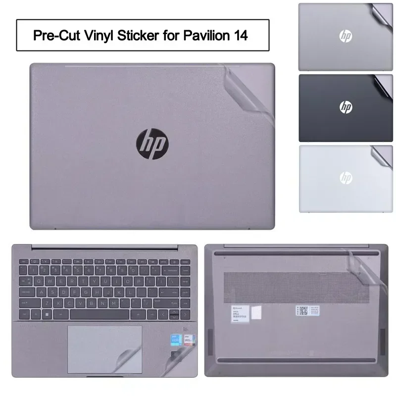 Pre-Cut Anti Fingerprints Vinyl Laptop Sticker Protective Cover Film for HP Pavilion Plus 14 X360 14.6 inch 14-eh 14-dv 14-ce