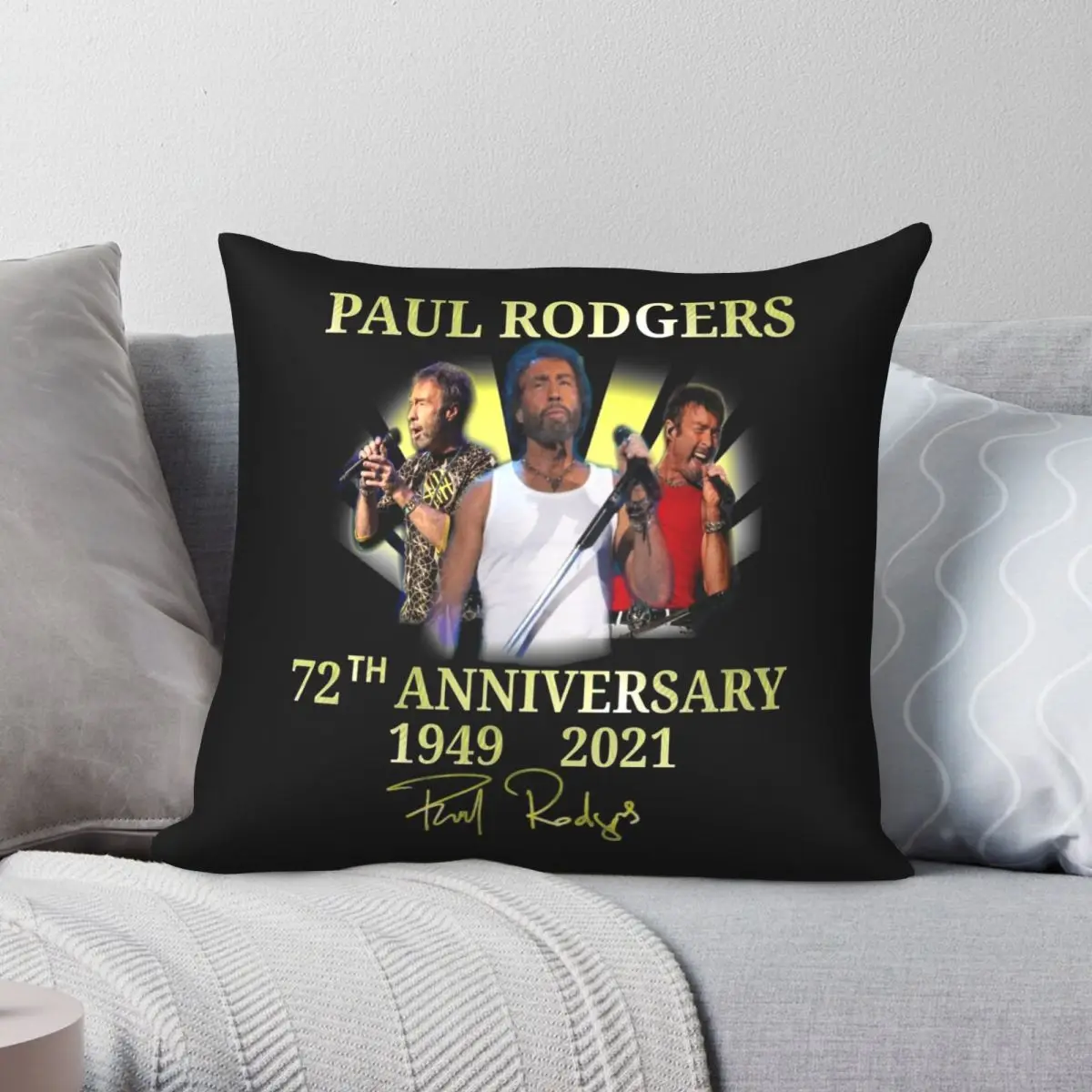 

Top Selling Paul Rodgers Square Pillowcase Polyester Linen Velvet Creative Zip Decor Throw Pillow Case Sofa Cushion Cover