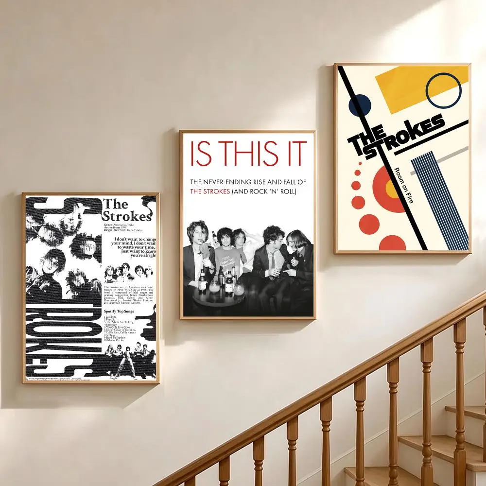 band The Strokes Poster Poster HD Printing Soothing and Cream Style Home Decor for the Living Room Cafes Gift