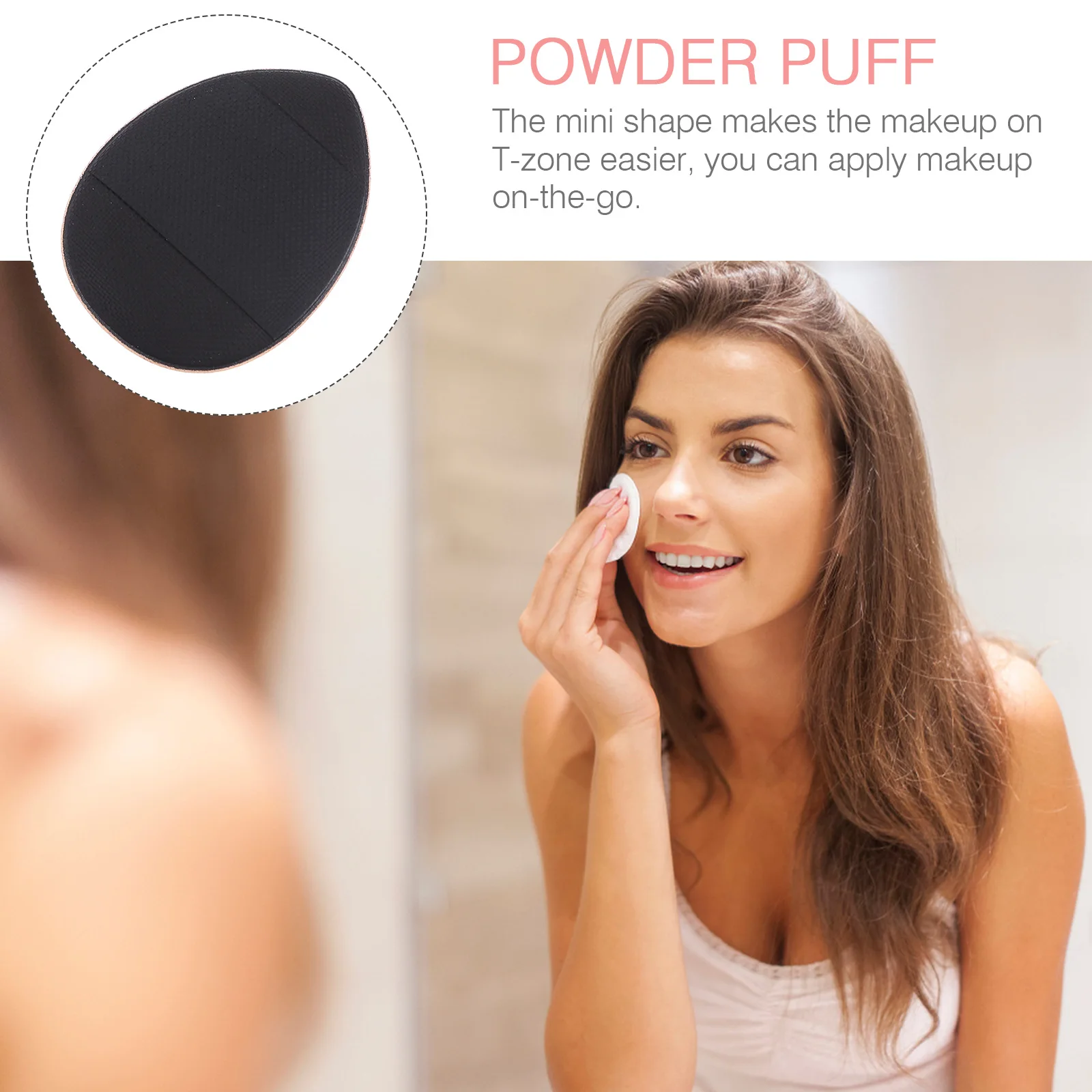 20pcs Mini Powder Puff Hydrophilic Non Latex Compact Size Foundation Makeup Face T Zone Beauty For Powder Application
