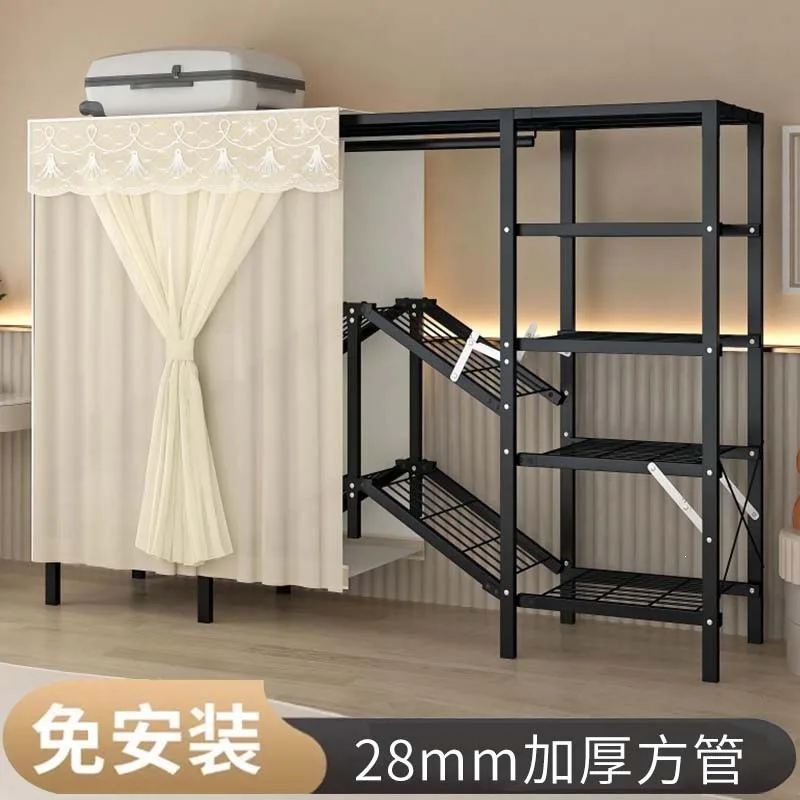 Installation-free folding wardrobe, simple wardrobe in family bedroom, strong assembly, bold thickening