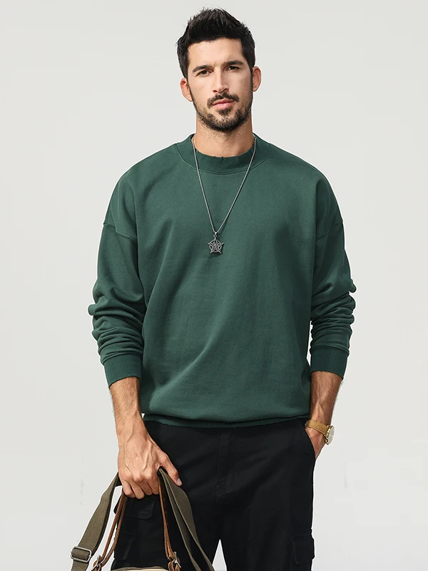 

Мужская толстовка Waed Pure Color в американском ретро-стиле, свободного кроя, с круглым вырезом, базовая, для ношения под одеждой, на осень-зиму