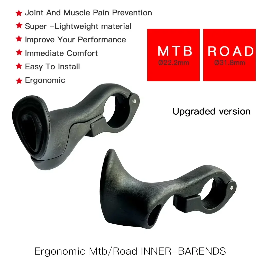 Ergonomic design of mountain bike inner pole end, mountain bike mountain road gravel city bike handlebar end, bicycle parts