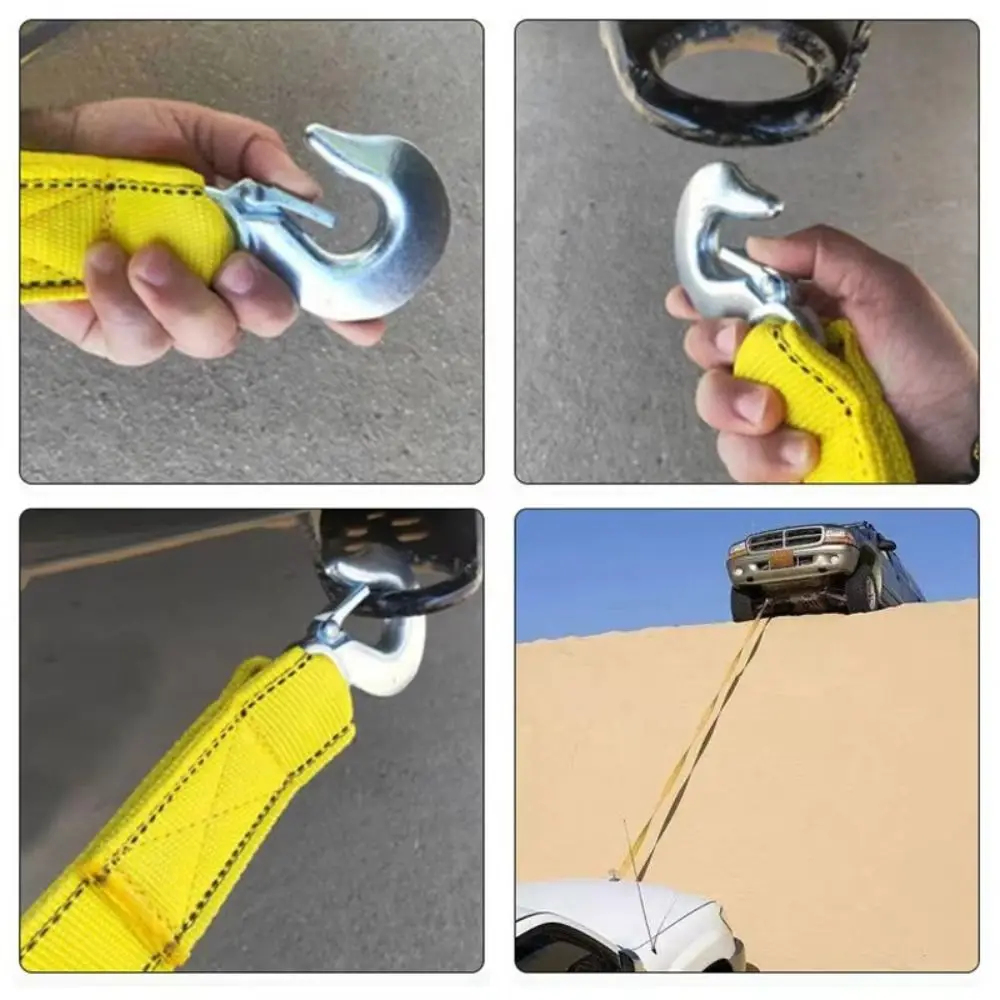 5 M Car Tow Cable Hooks Included 3 Ton Capacity Towing Pull Rope Off Road Design Emergency Rescue Tow Strap Van Towing