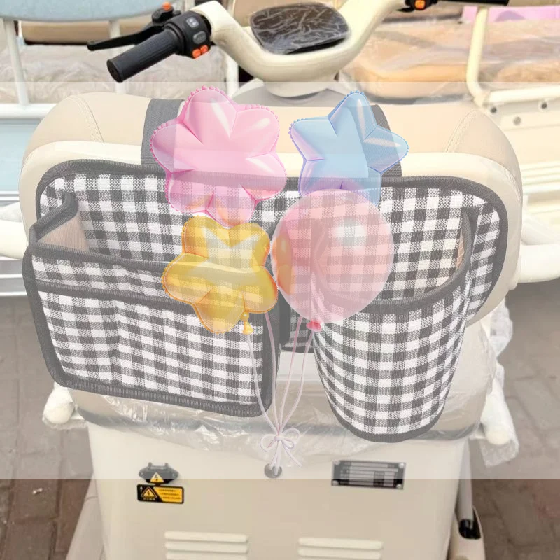 Electric Tricycle Backrest Storage Bag Heavy Duty Large Capacity Hanging Pouch for Outdoor Riding Travel