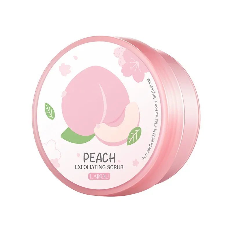 90G LAIKOU Peach Facial Scrub Cleansing Facial Pores Oil Control Exfoliation tightens skin Fading Fine Line Skin Care Products