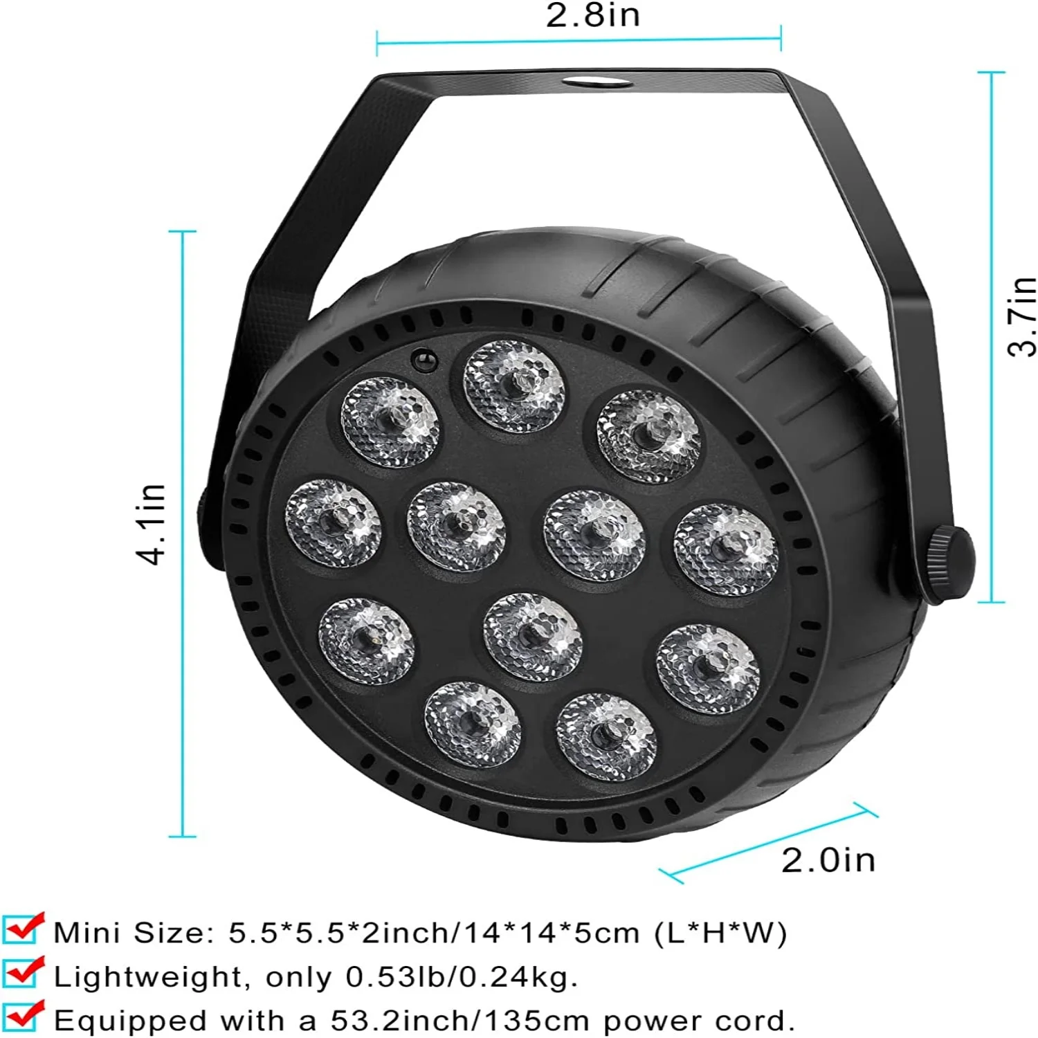 12PCS/ 12x3W battery led par/ rgb remote LED wash light professional stage DJ lamp equipment