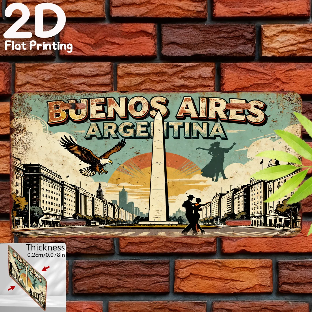 2D Flat, 2D Flat - 2D Printed on a Flat Surface, Single Piece, Vintage Sign, Decorative Plaque And Ornament (15.24cm X 30.48cm),