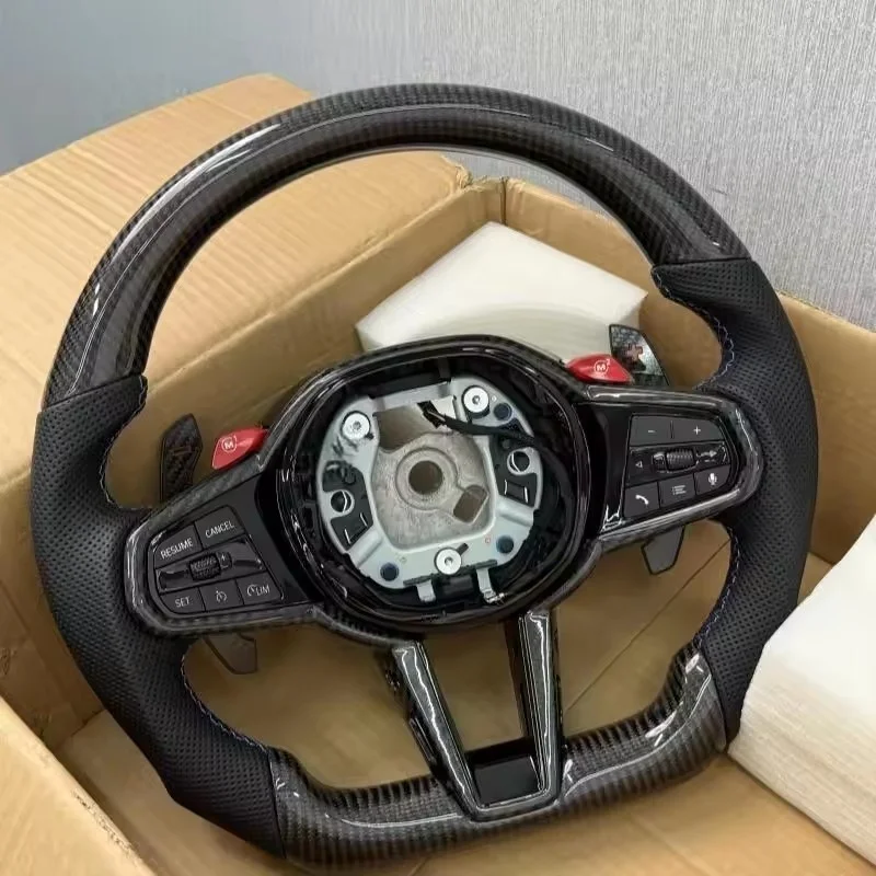 Car Steering Wheel Carbon Fiber Leather For BMW G20 330i G05 G87 M2 G30 M550i G42 M240i G16 M5 G90 Steering Wheel Accessories