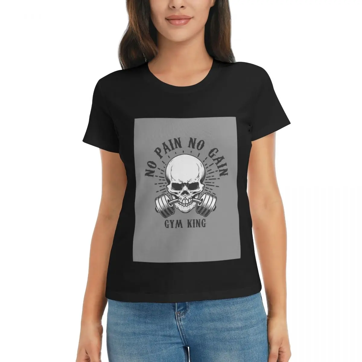 

Женская футболка Powerhouse, тренажерный зал, бодибилдинг, фитнес, мотивационная цитата, летние футболки с короткими рукавами, хлопковые футболки с круглым вырезом, одежда