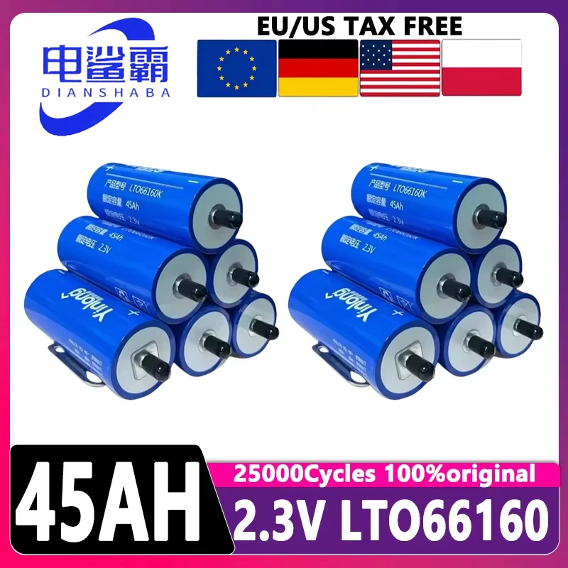 

НОВЫЙ 2,3 В 45 Ач, литий-титанатный аккумулятор Yinlong, 10C, электрическая лодка, солнечный динамик, аккумулятор, сделай сам, 12 В, 24 В, 48 В