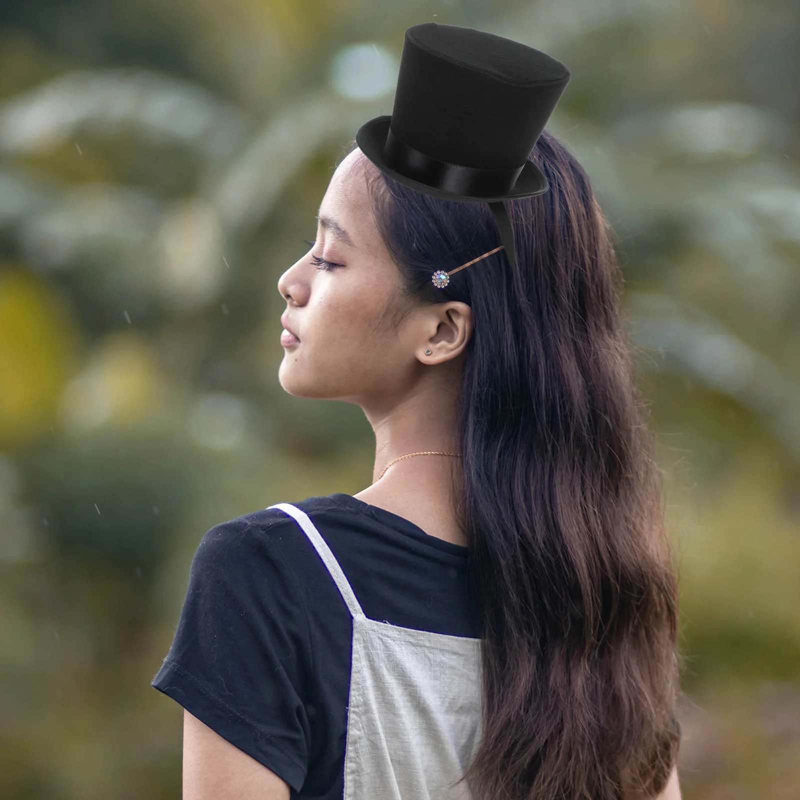 Sombrero para banquete, accesorios para el cabello para fiesta de graduación, diadema (negro), tocados para niñas, tocados para mujeres