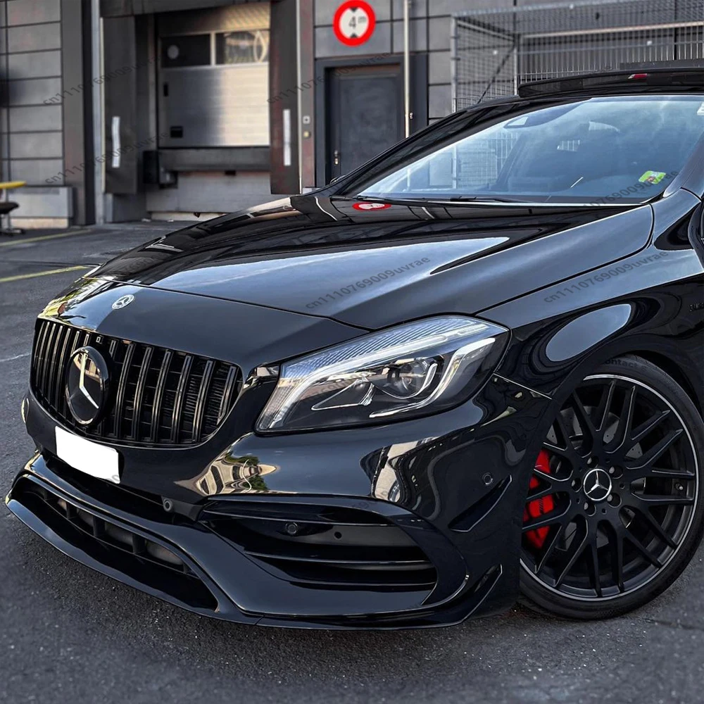 

GTR Style Front Grille For Mercedes Benz A-Class W176 Facelift 2016-2018 A200 A250 A45 AMG Hatchback Black ABS Bumper Grill