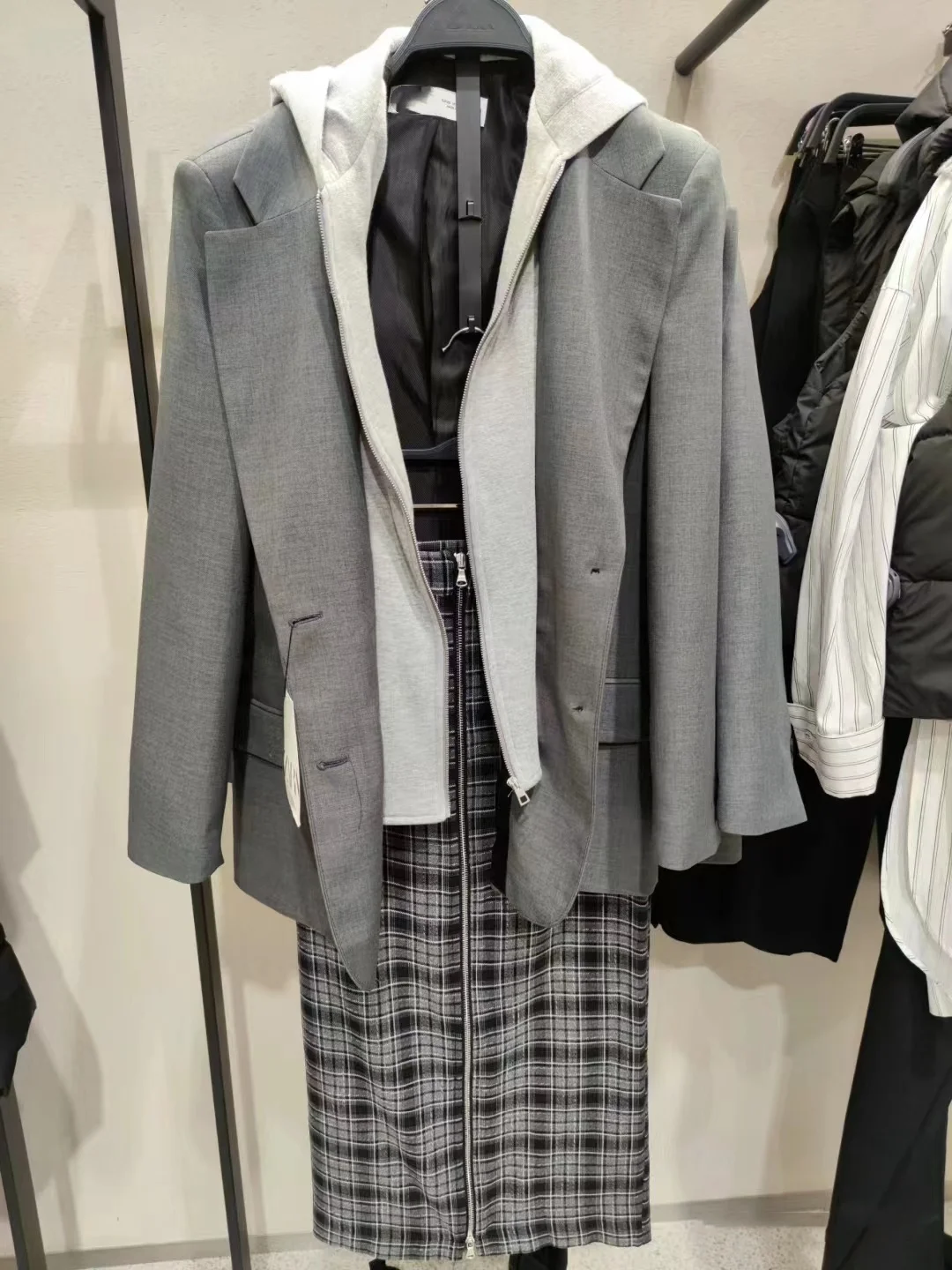 

Casual One-Button Suit Jaet for Women with Hat Autumn Winter New Arrival Commute Sle Pure Color Loose Fit Long Sve