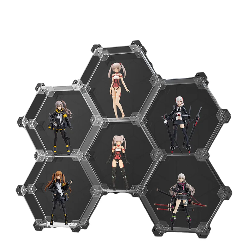 

Original Anime Figure AOWOBOX Mobile Suit Girl Figma GUNDAM Hexagonal Magnetic Display Box Toys for Kids Gift Collectible Model