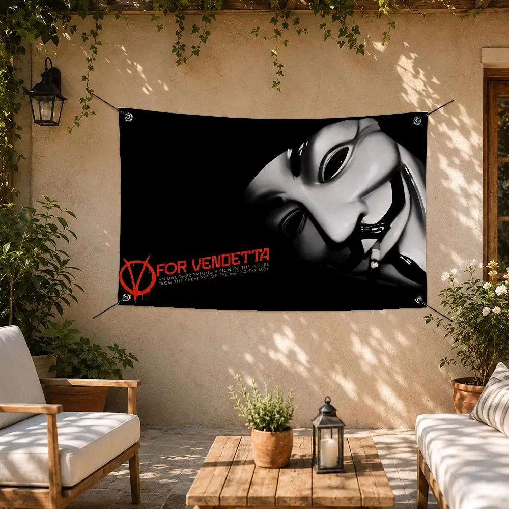 Bold Movie V for Vendetta Flags Room Bedroom Home Outdoor Wall Hanging Concert Printed Background Decoration Art Banne