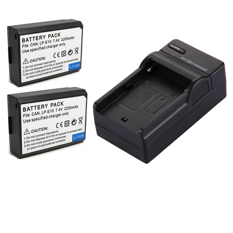 

LP-E10 LP E10 LPE10 Li-ion Battery for Canon EOS 1100D 1200D 1300D 1500D 2000D 4000D Rebel T5 T6 KISS X70 Camera Battery 2200mAh