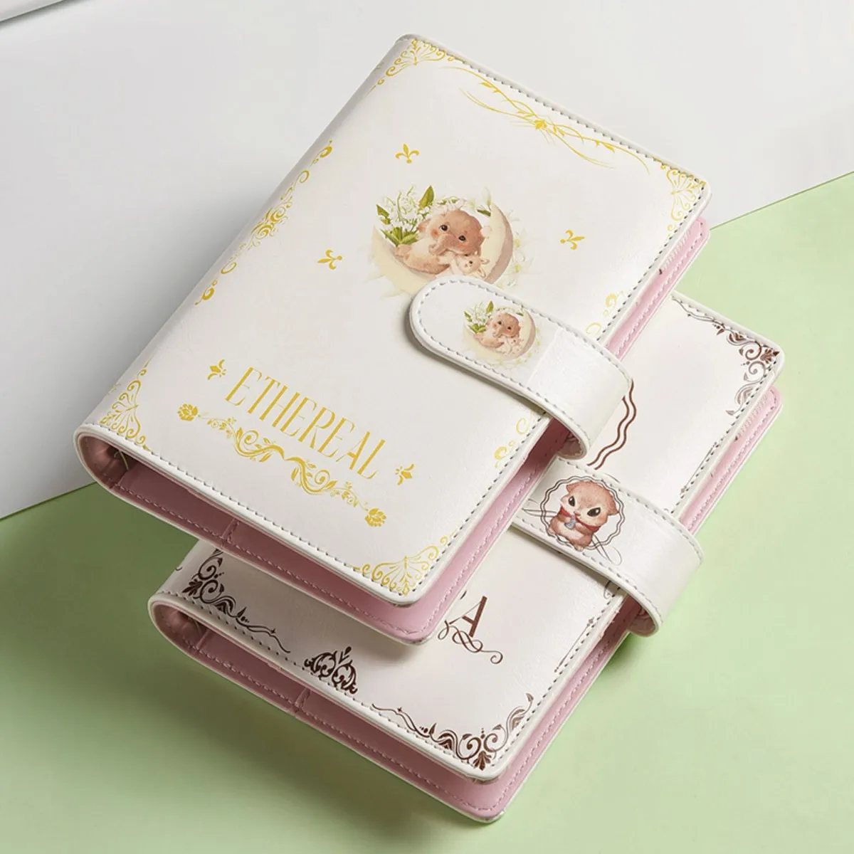 New A6 Creative Dreamy Cute Cartoon PU Leather Notebook Cash Budget Bookkeeping Handbook Planning