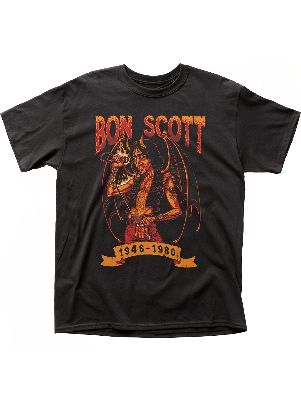 Camiseta con estampado de homenaje a Bon Scott para hombre - Camiseta retro con estampado para hombre y mujer, camiseta clásica con estampado Y2K de los años 80, estilo urbano