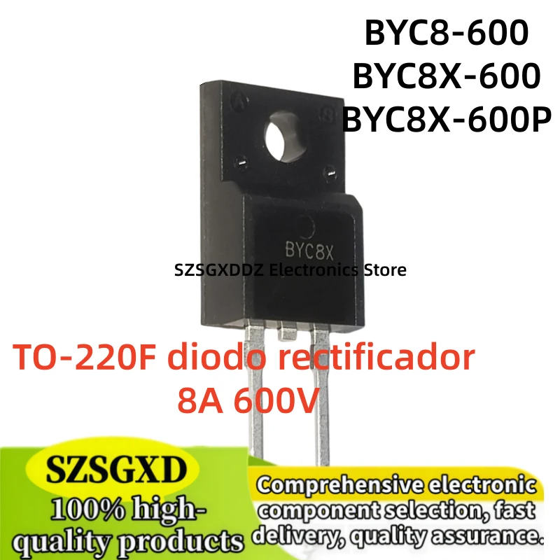 10-20pcs 100% new BYC8 BYC8-600 BYC8X BYC8X-600 BYC8X-600P TO-220F rectifier diode 8A 600V