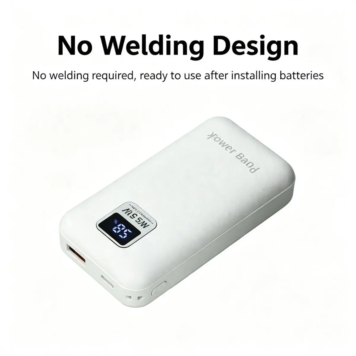 22.5w 21700 Battery Power Bank Battery Case DIY Housing Empty Powerbank Shell for 2pcs 21700 Batteries Box Black