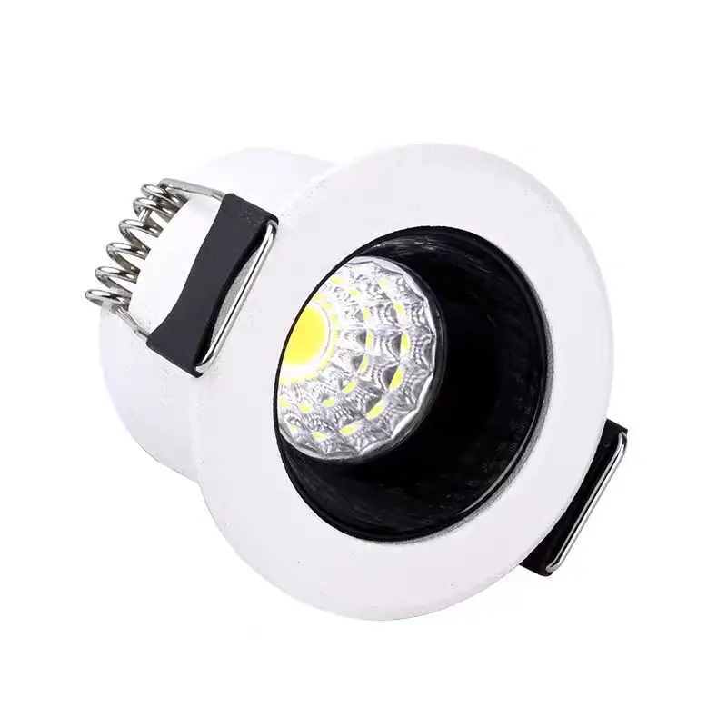 ดาวน์ไลท์สปอตไลท์ไฟ LED ขนาดเล็ก COB 3W หรี่แสงได้110V 220V สำหรับตู้เพดาน chowcase LOFT ตกแต่ง DC12V ให้แสงสว่าง