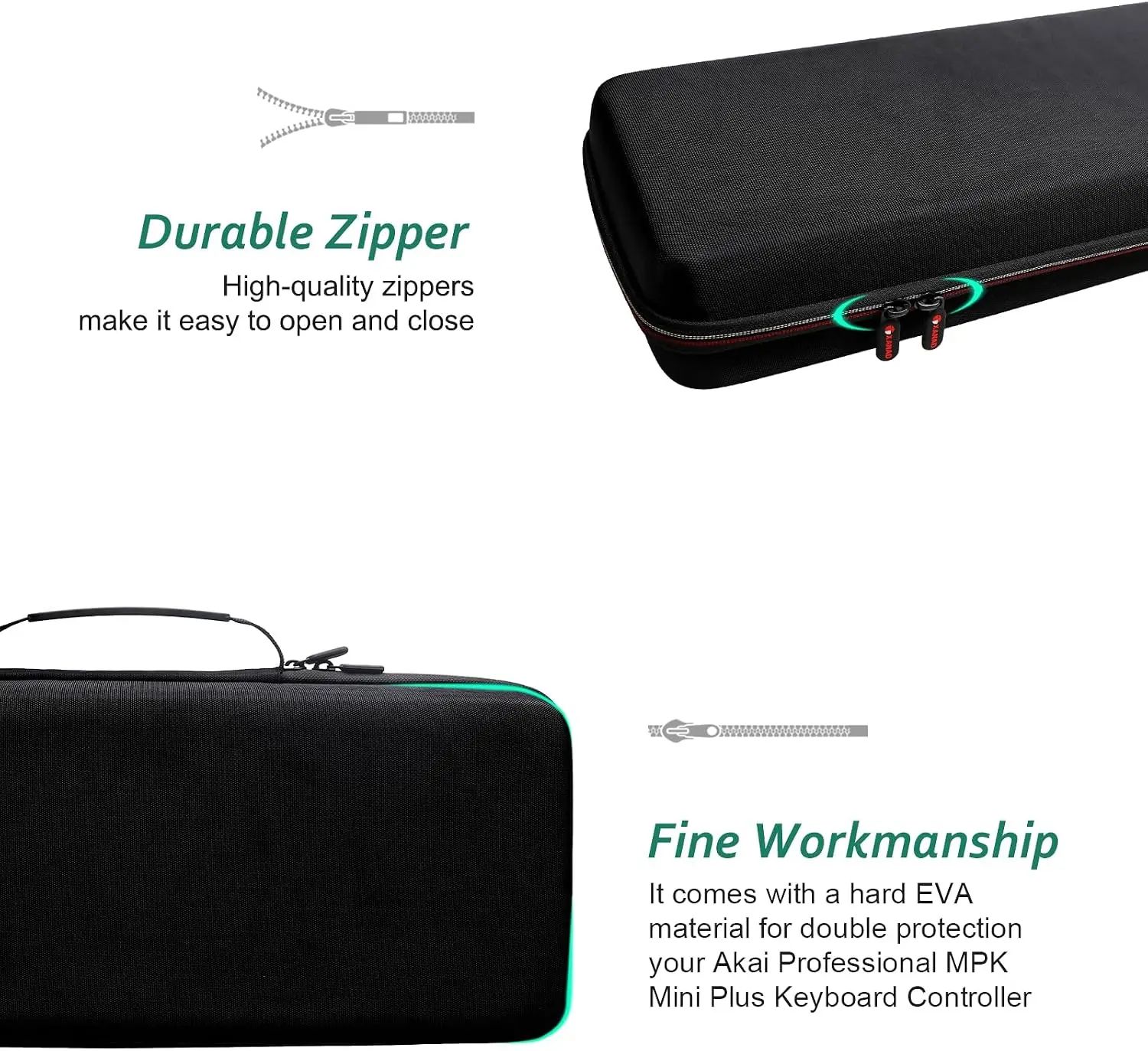 Twardy futerał XANAD do kontrolera klawiatury MIDI USB Akai Professional MPK Mini Plus z 37 mini klawiszami — zdjęcie produktu 6