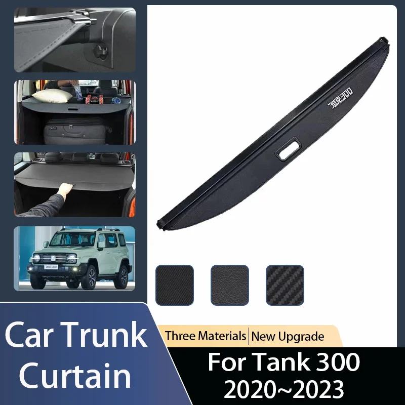 

Fit For GWM Wey Tank 300 2020 2021 2022 2023 Car Rear Trunk Curtain Covers Security Luggage Rack Partition Cargo Car Accessories