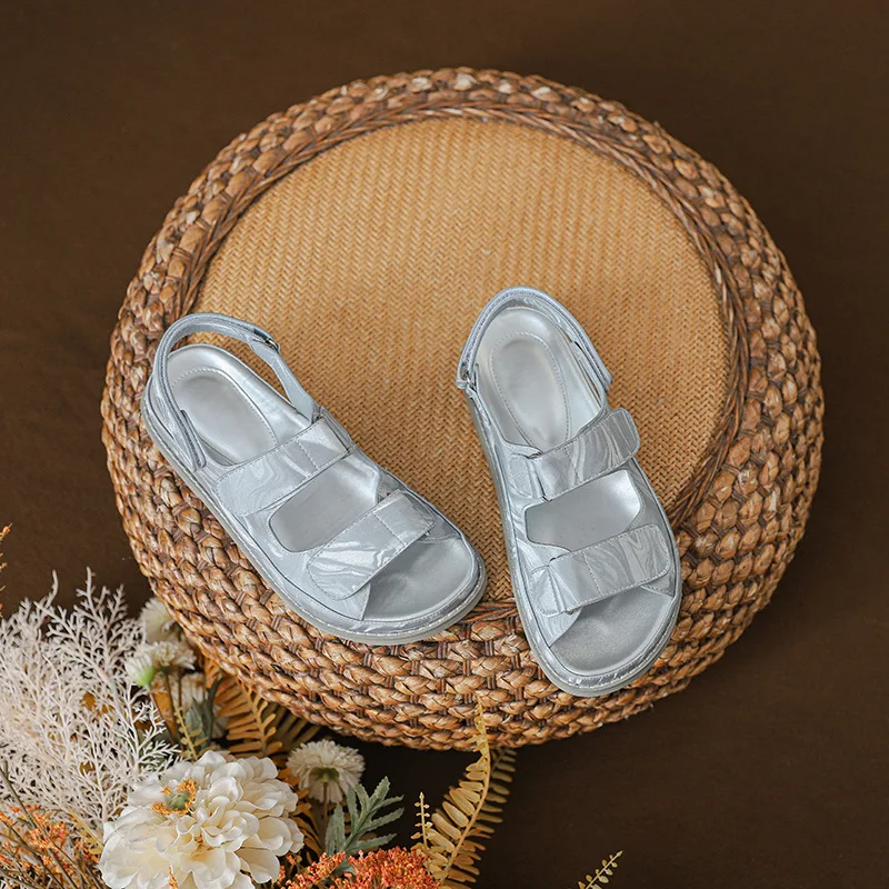 Comfort Shoes for Women Clogs With Heel Roman Sandals Muffins shoe All-Match Suit Female Beige 2024 Summer Thick Gladiator Beach
