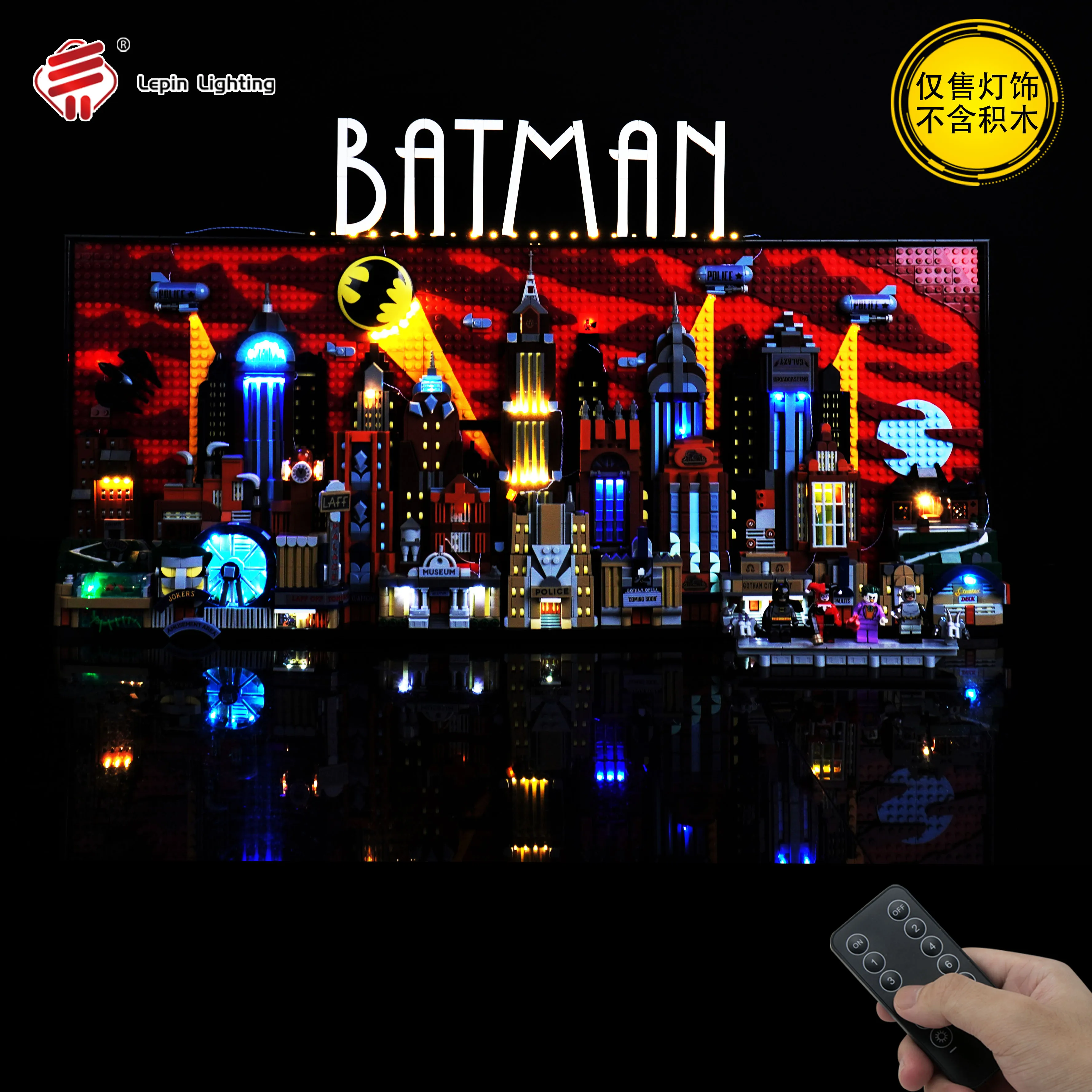 Lp baustein lw9022 beleuchtung für batman gotham city skyline baustein modell fernbedienung led spielzeug beleuchtung