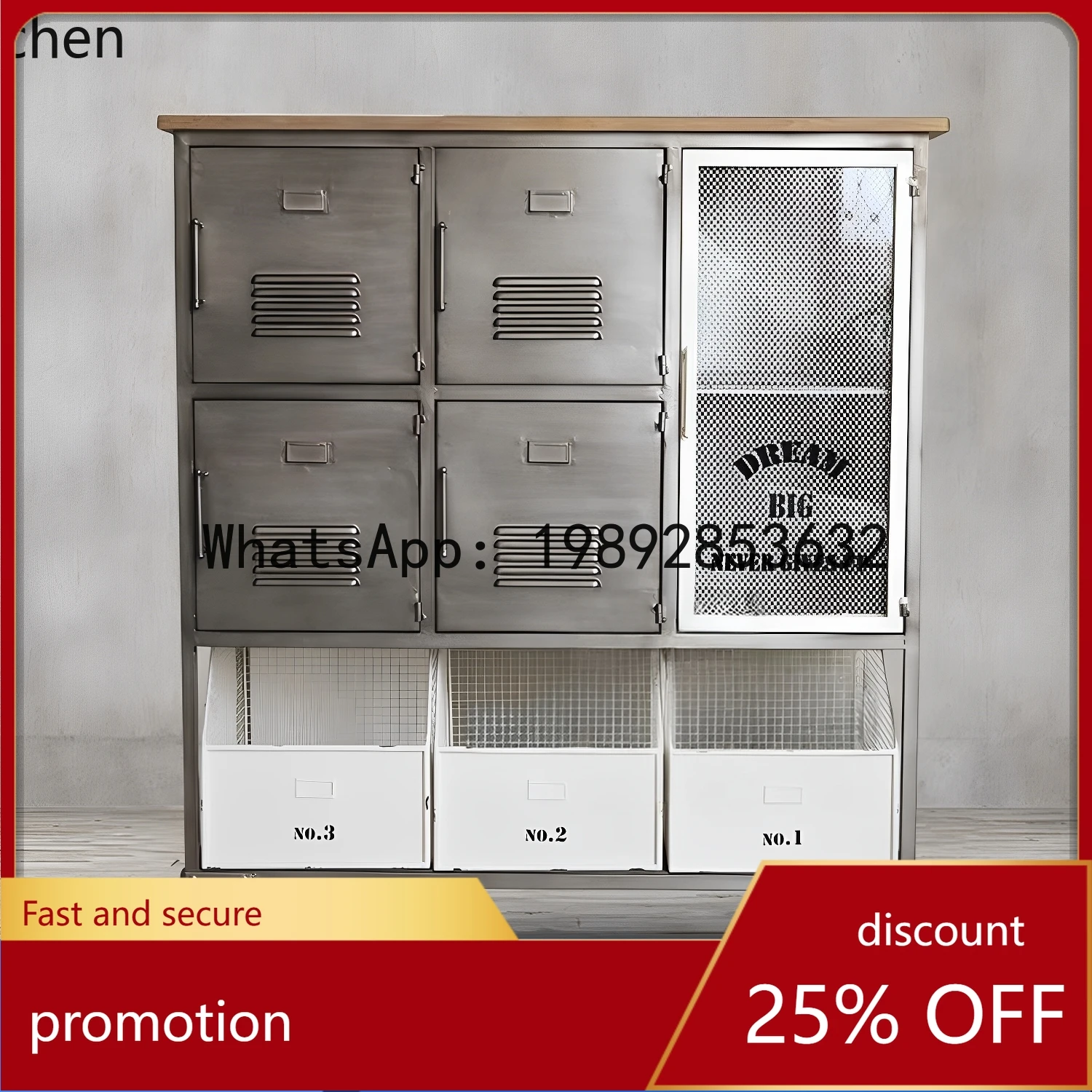 

Тумба-буфет YFY со стеклянными дверцами, винтажный, состаренный металл, для обуви, специальное предложение, для хранения игрушек