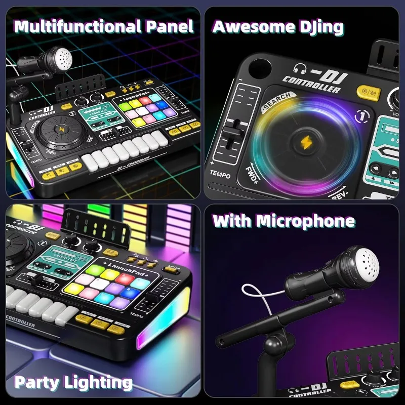 Zabawki DJ dla dzieci Wielofunkcyjne keyboardy DJ z Bluetooth Gramofon Kontroler Instrument muzyczny dla dzieci Zabawka edukacyjna