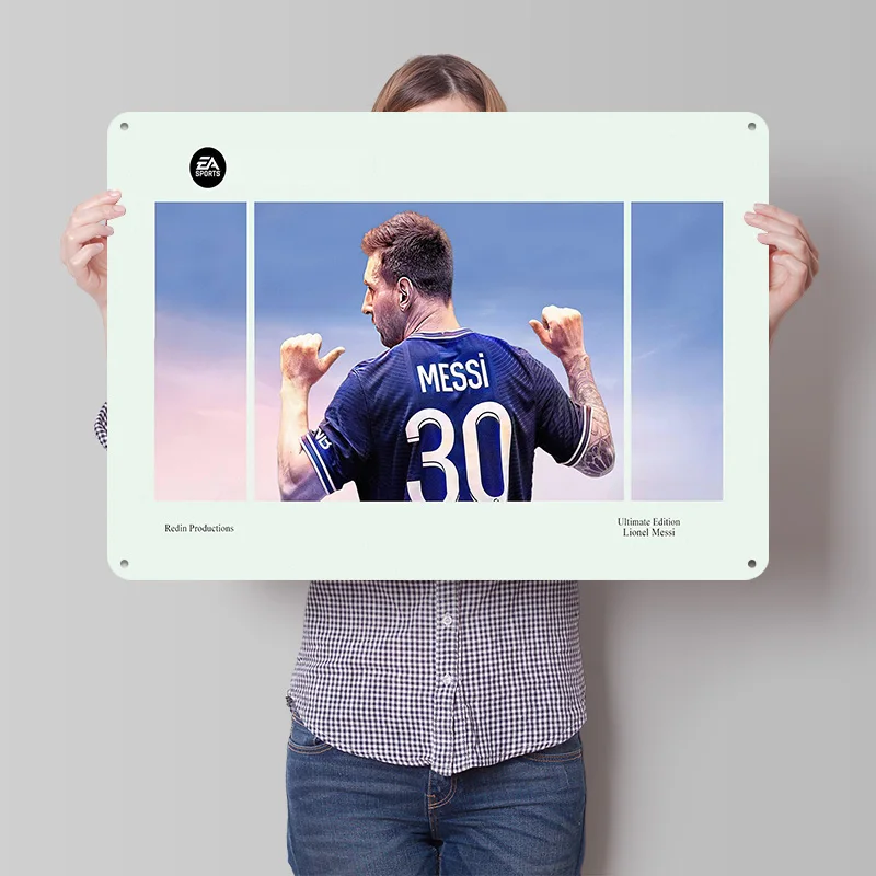 Lionel Andrés Messi Football Metal Poster Custom Wall Art Retro Vintage Tinplate Signs for Man Cave Office Decor Room Decoration