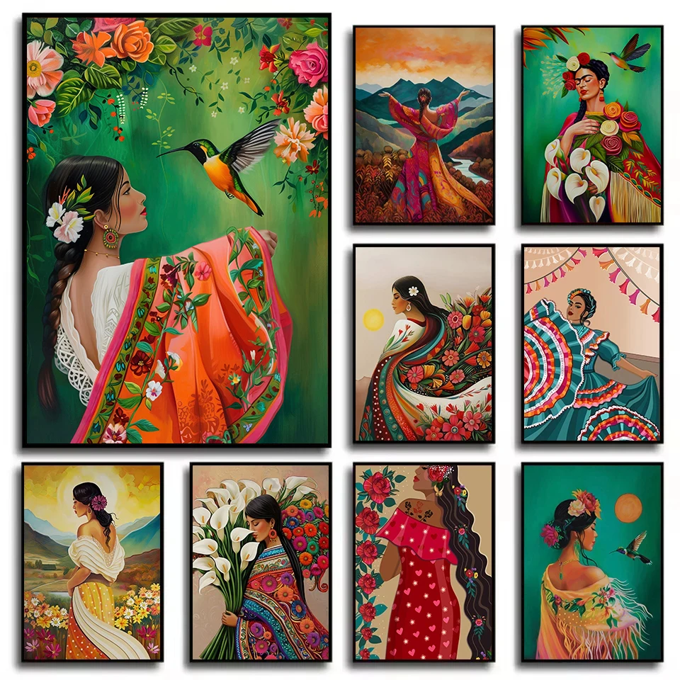 Resin Art And Deco - Девушка в стиле бохо и колибри,