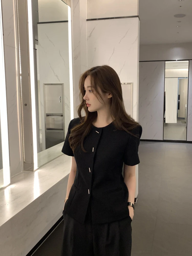 

Ele White ort Sve round Ne Верхняя одежда для женщин, лето 2024, Новое поступление, топ Angxiang Sle Premium Feel