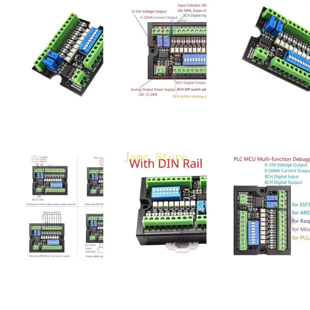 

LX0B MCU PLC Плата отладки моделирования 0-10 В 4-20 мА Выходной тестер АЦП Отладка