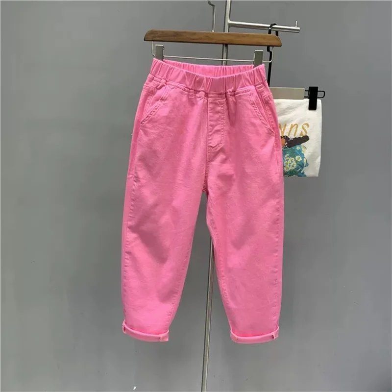 

Американские ретро-брюки прямого кроя с эластичным поясом, большие размеры, 300 Pou ex, повседневные брюки-харланы с зауженными штанинами, длина 7/8