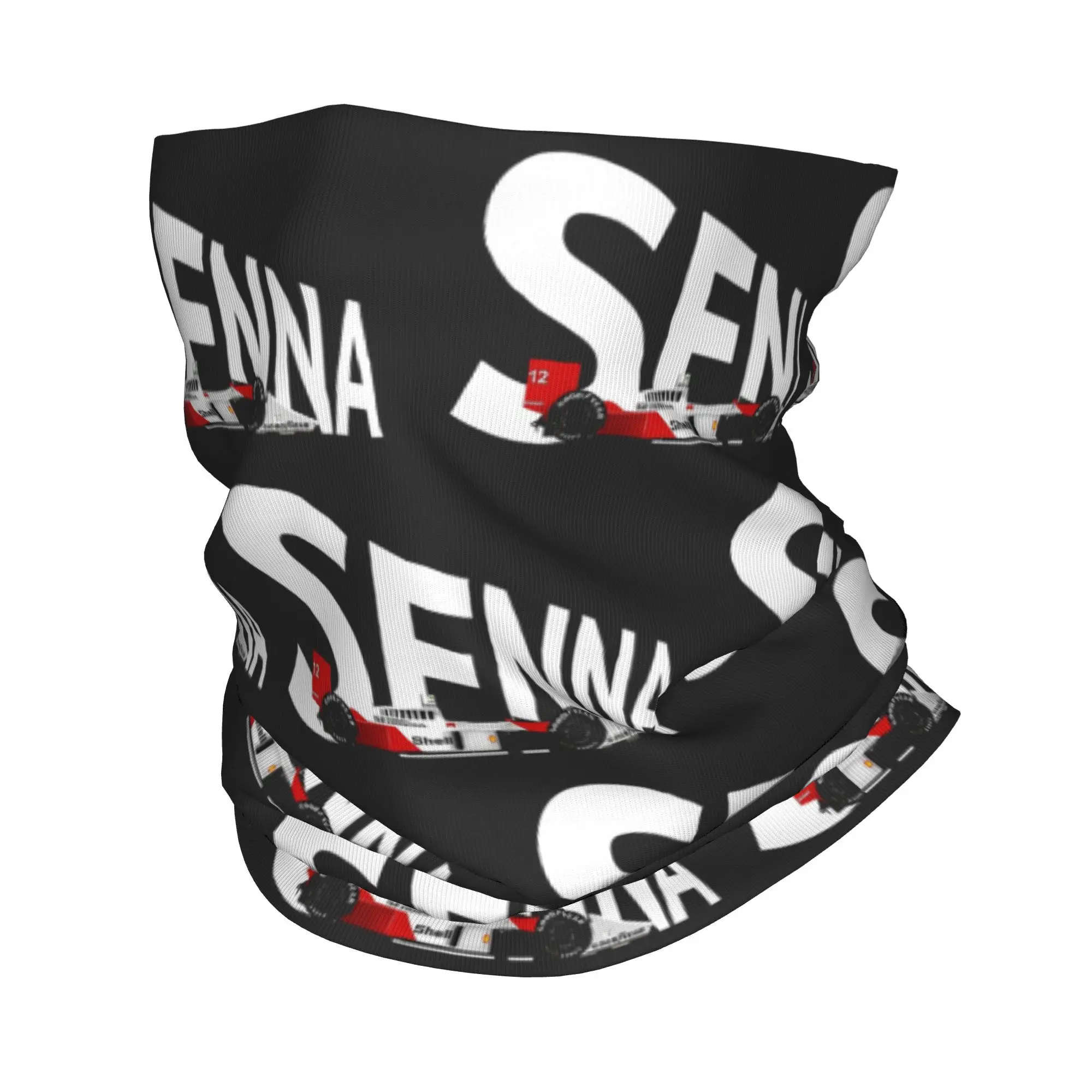 Custom New Ayrton Senna Racing Car Bandana Winter Neck Warmer Women Windproof Wrap Face Scarf for Ski  Gaiter Headband