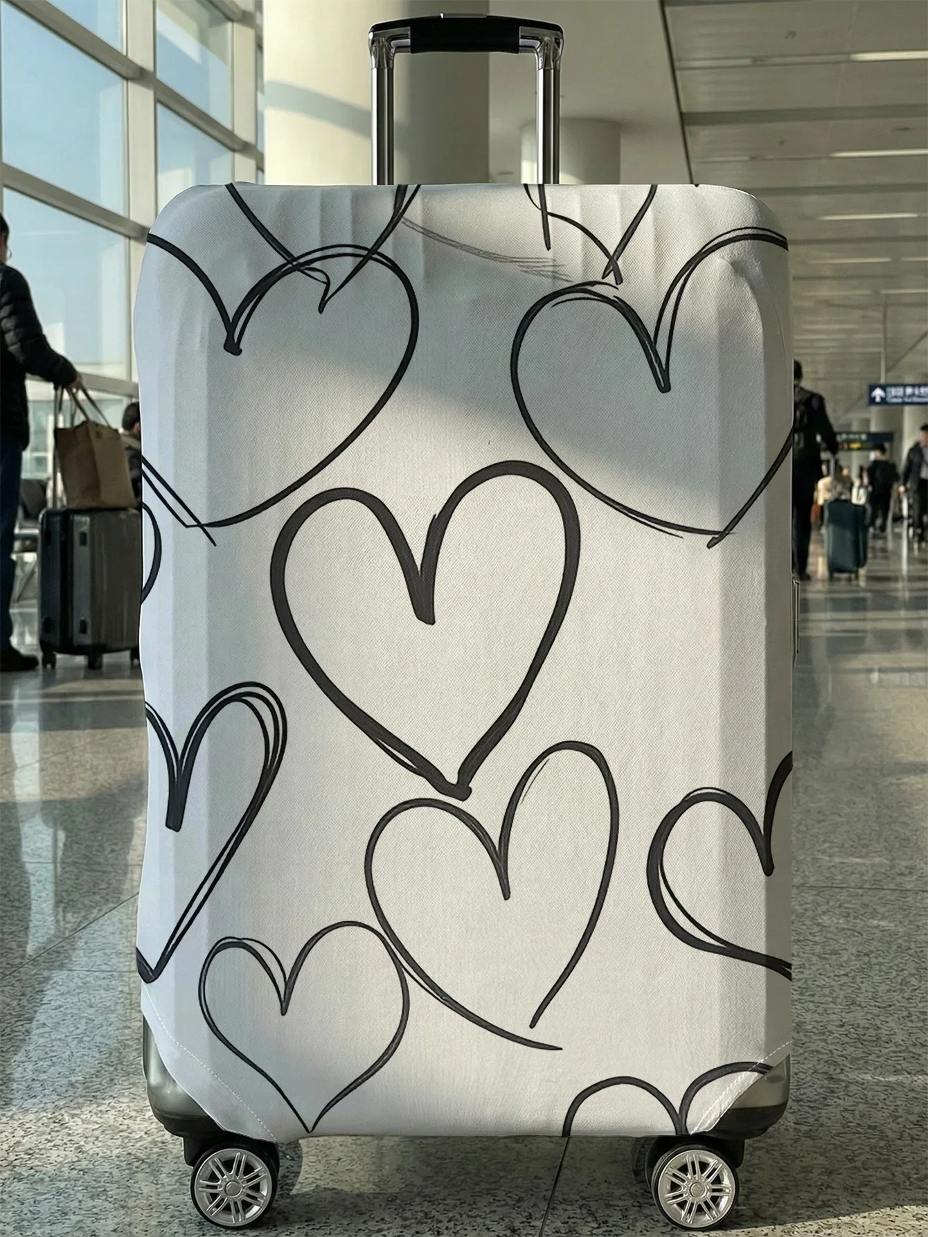 

Чехол для багажа с принтом Heart Line, подходит для чемоданов 18-32 дюймов, чехол на ручку чемодана, дорожные аксессуары