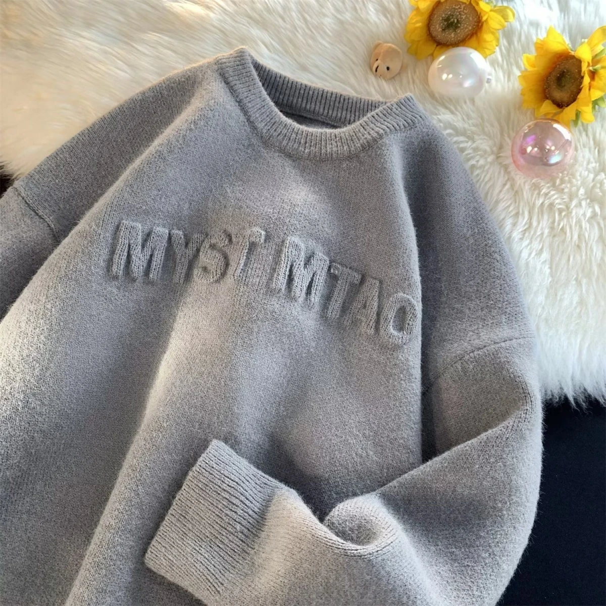 

Мужской трикотаж на осень-зиму, свободный крой, удобный гонконгский свитер, ленивый свитер, верхняя одежда, мягкое полиэфирное волокно