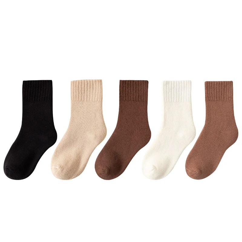 5 Paare/los Kinder Winter Socken Baumwolle Dicke Warm Halten Terry-loop Strumpfwaren für 1-12 Jahre Baby Jungen und Mädchen Kinder Handtuch Socken