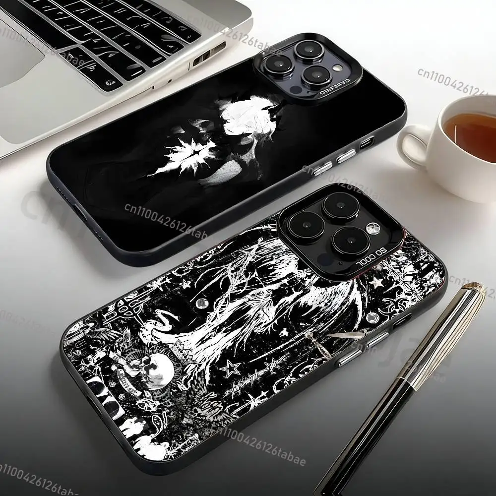 

Gothic Cyber Sigil Cross Eyes Skull Phone Case For iPhone 17,16,15,14,13,12,11,Pro,Max,Plus,Mini, Matte Shockproof Case